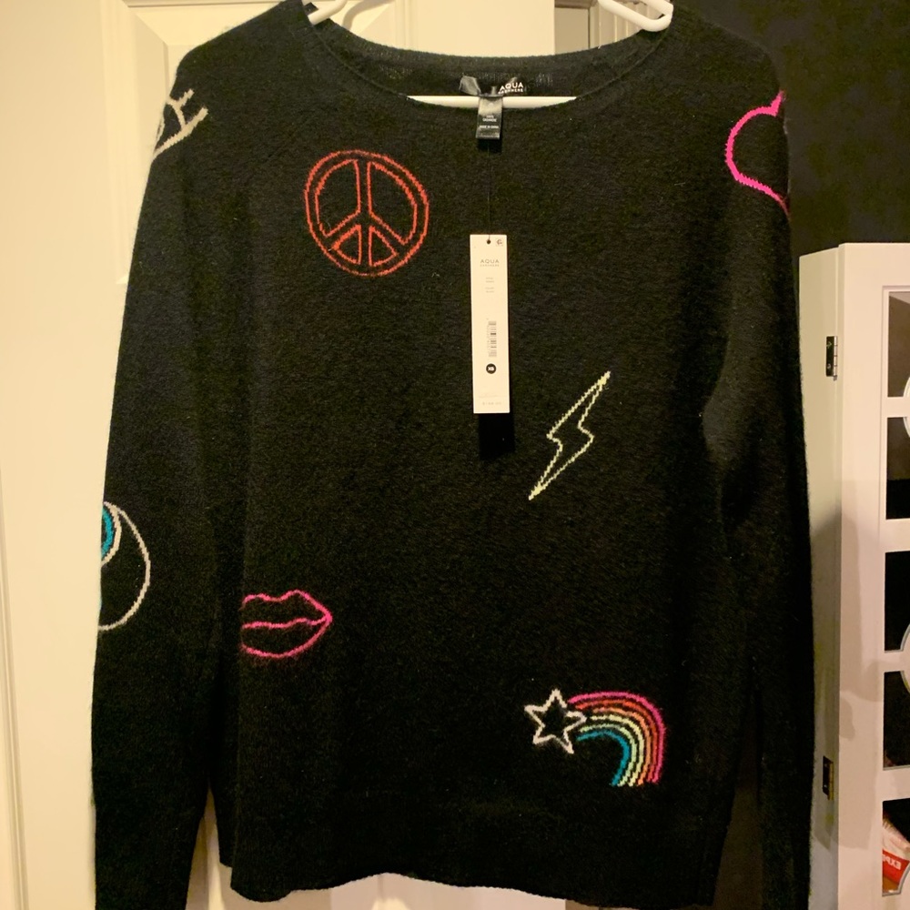 NWT AQUA by Bloomingdales 100% Cashmere Sweater